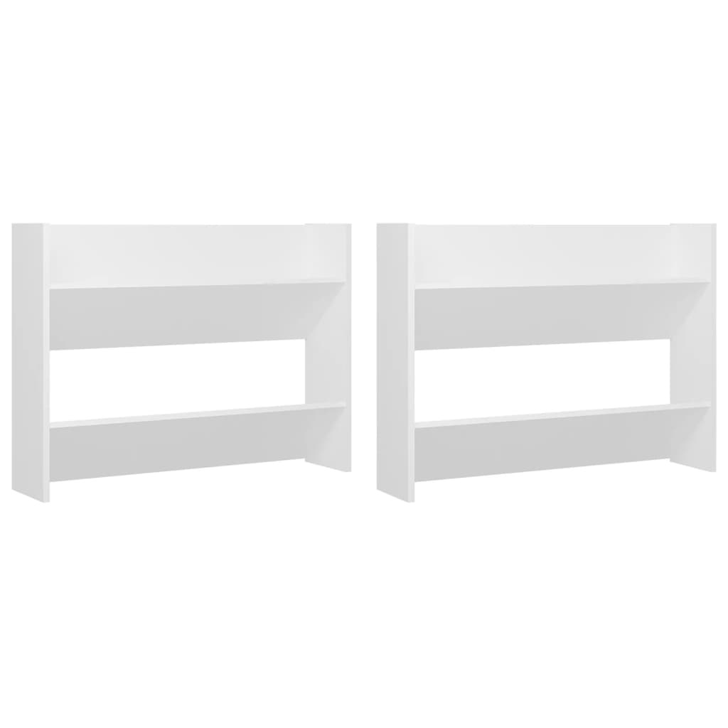 VidaXL Wandschoenenkasten 2 st 80x18x60 cm spaanplaat wit