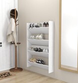 VidaXL Wandschoenenkasten 2 st 80x18x60 cm spaanplaat wit