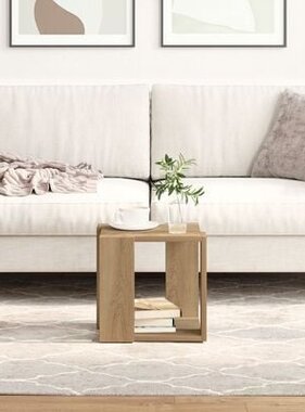 VidaXL Salontafel Ambachtelijk eiken Massief eikenhout 32 x 32 x 30 cm