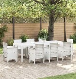 VidaXL Tuinafel 250x100x73 cm poly rattan wit