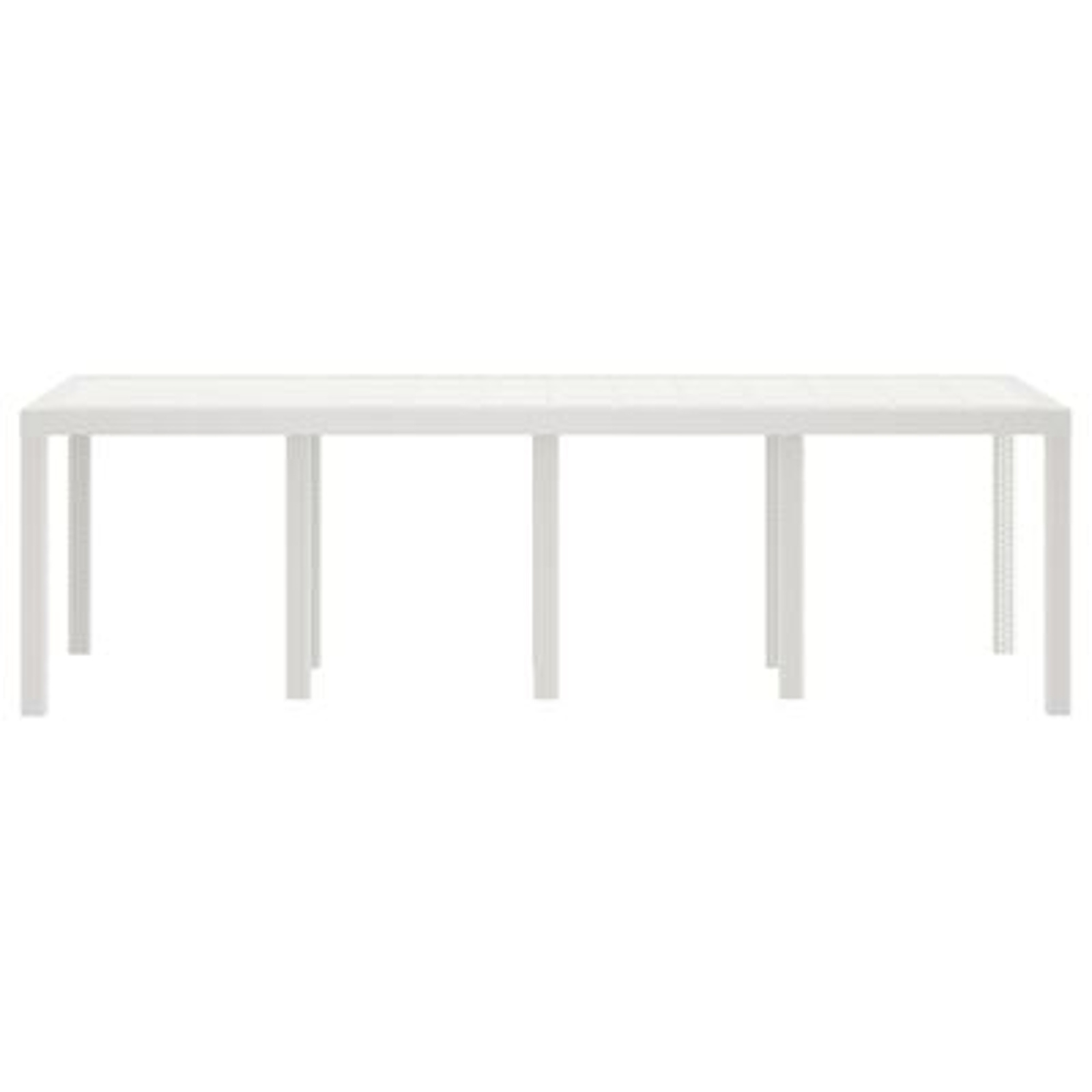 VidaXL Tuinafel 250x100x73 cm poly rattan wit