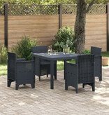 VidaXL Tuin Tafel Anthraciet 100x100x73 cm Poly Rattan