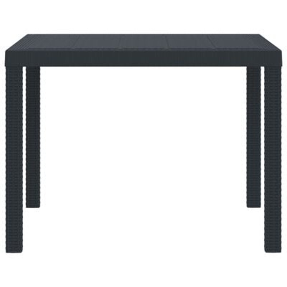 VidaXL Tuin Tafel Anthraciet 100x100x73 cm Poly Rattan