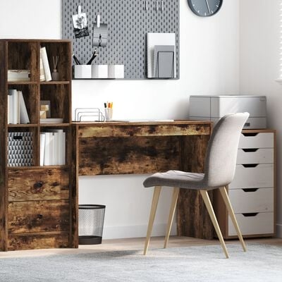 VidaXL Schrijfbureau Gerookt Eiken Bewerkt hout 100 x 40 x 76 cm