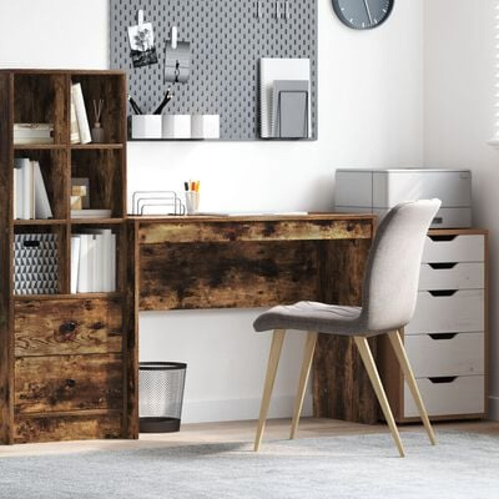 VidaXL Schrijfbureau Gerookt Eiken Bewerkt hout 100 x 40 x 76 cm