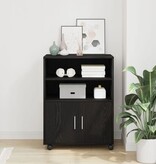 VidaXL Rolkast 60x48x81 cm bewerkt hout zwart eikenkleurig