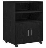 VidaXL Rolkast 60x48x81 cm bewerkt hout zwart eikenkleurig