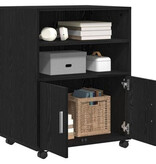 VidaXL Rolkast 60x48x81 cm bewerkt hout zwart eikenkleurig