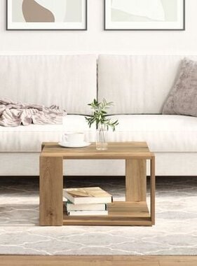 VidaXL Salontafel Massief Eiken 51,5x51,5x30 cm