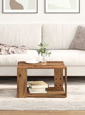 VidaXL Salontafel Oud Hout 51.5x51.5x30 cm Hout