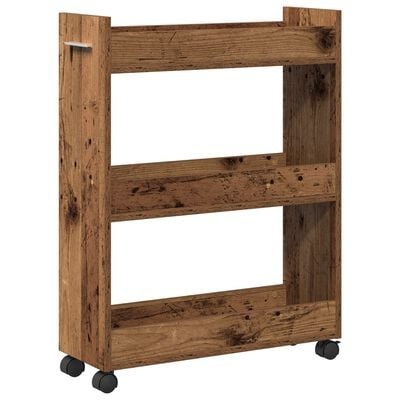 VidaXL Rolkast 60x22x79 cm bewerkt hout oud houtkleurig