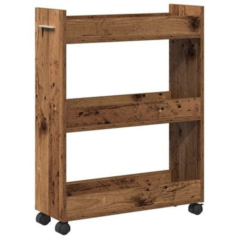 VidaXL Rolkast 60x22x79 cm bewerkt hout oud houtkleurig