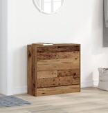 VidaXL Schoenkast Oud Hout 60x21x57 cm Gelaagd Hout