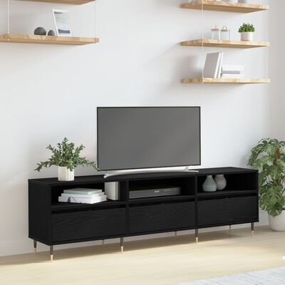 VidaXL TV Meubel Zwart Eiken 150x30x44,5 cm Bewerkt Hout