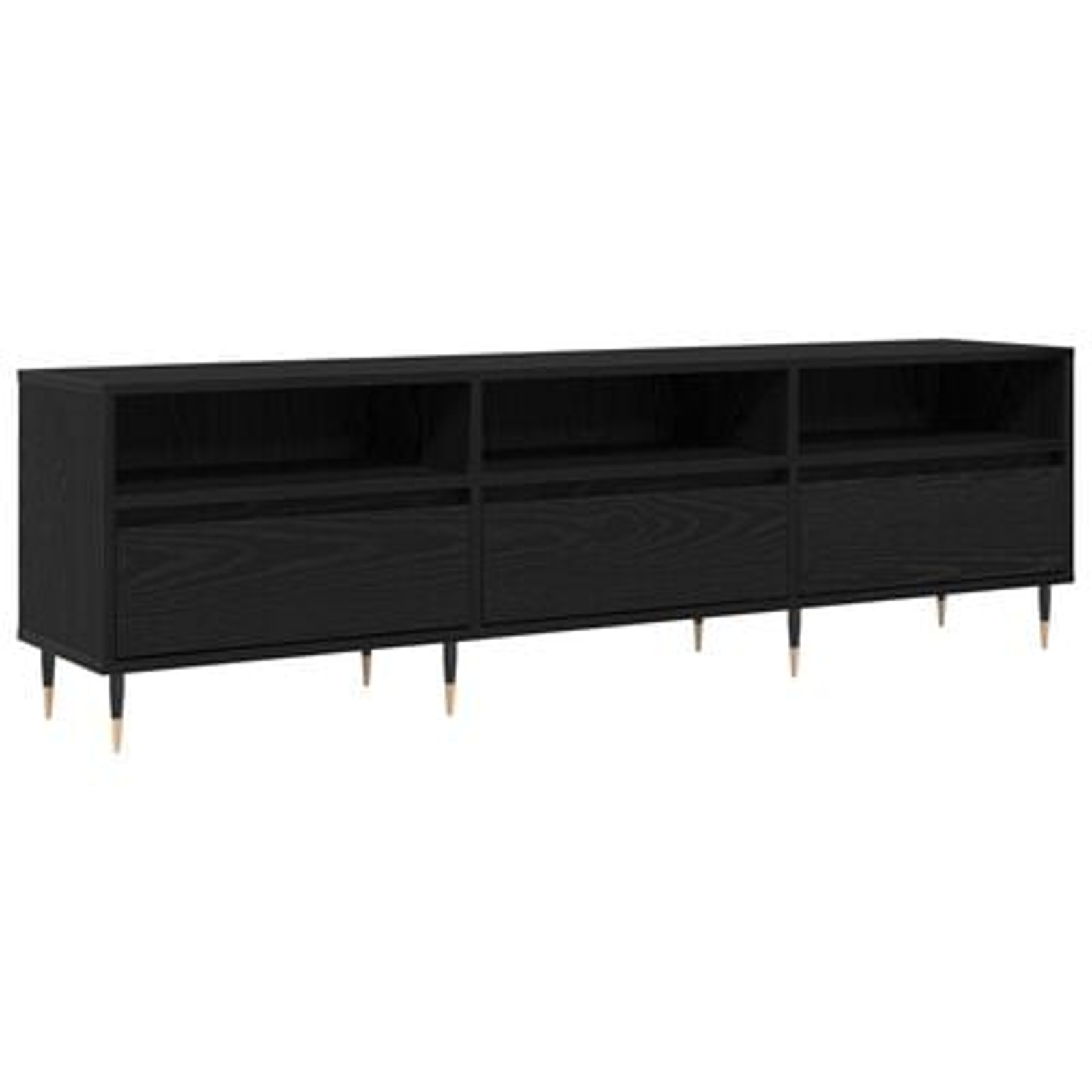VidaXL TV Meubel Zwart Eiken 150x30x44,5 cm Bewerkt Hout