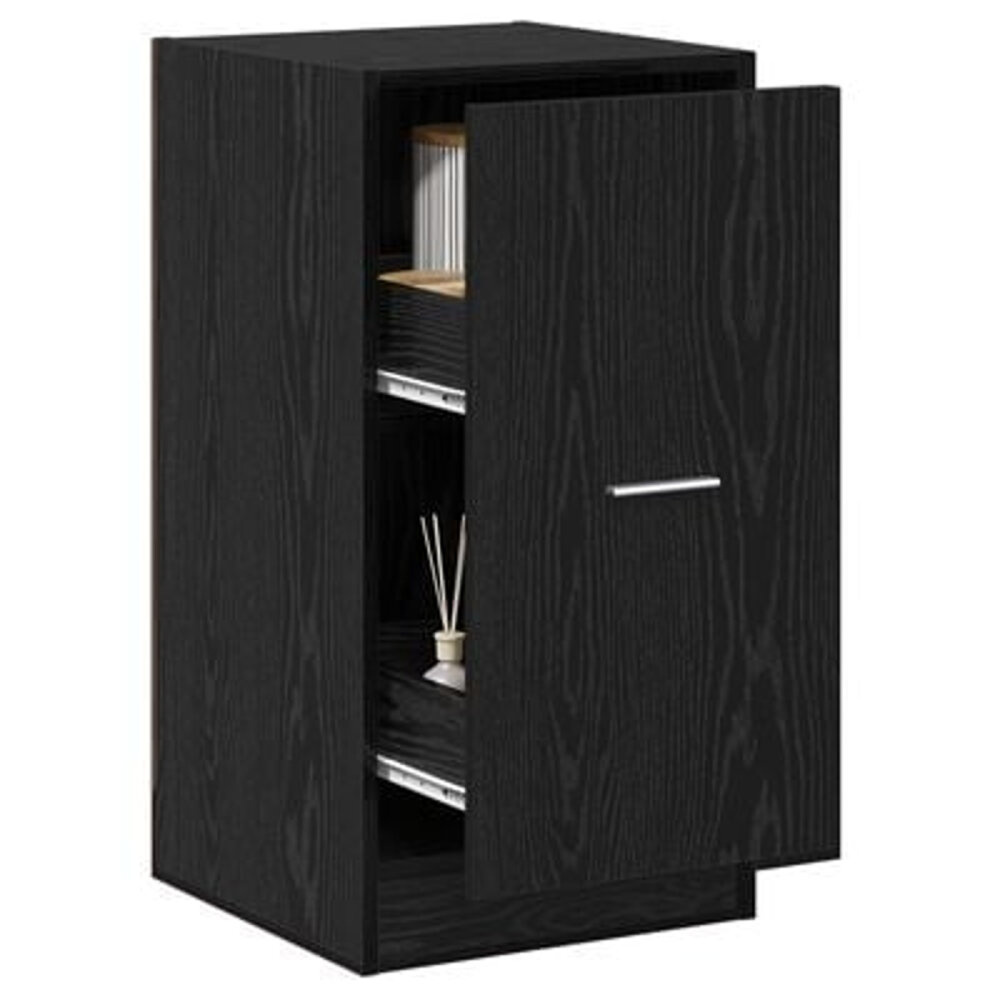 VidaXL Apothekerskast Zwart Eiken 40x41x77,5 cm Bewerkt Hout