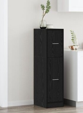 VidaXL Apothekerskast Zwart Eiken 30x41x118 cm Bewerkt Hout