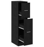 VidaXL Apothekerskast Zwart Eiken 30x41x118 cm Bewerkt Hout