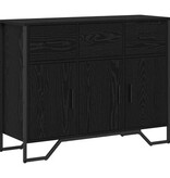 VidaXL Dressoir Zwart Eiken 97x32.5x74.5 cm Engineered Hout