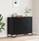 VidaXL Dressoir Zwart Eiken 97x32.5x74.5 cm Engineered Hout