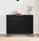 VidaXL Dressoir Zwart Eiken 97x32.5x74.5 cm Engineered Hout