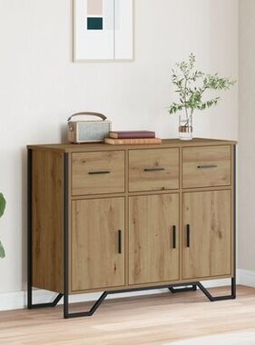 VidaXL Dressoir Artisan Eiken 97x32,5x74,5 cm Bewerkt Hout