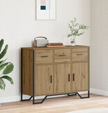 VidaXL Dressoir Artisan Eiken 97x32,5x74,5 cm Bewerkt Hout