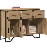 VidaXL Dressoir Artisan Eiken 97x32,5x74,5 cm Bewerkt Hout