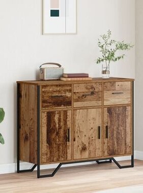 VidaXL Dressoir Oud Hout Eik 97x32,5x74,5 cm Gerecycled Hout