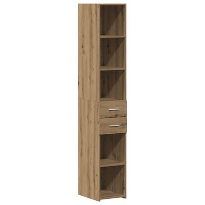 VidaXL Highboard Zwart Eiken 30x42,5x185 cm Bewerkt Hout