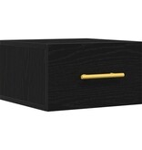 VidaXL Nachtkastje wandgemonteerd 35x35x20 cm zwart eikenkleurig