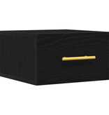 VidaXL Nachtkastje wandgemonteerd 35x35x20 cm zwart eikenkleurig