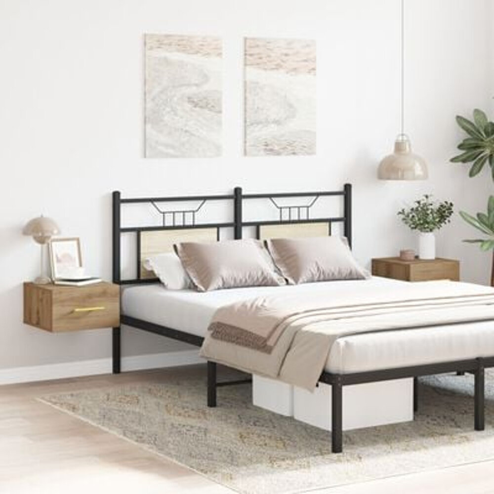 VidaXL Nachtkastjes 2 st wandgemonteerd 35x35x20 cm artisanaal eiken