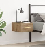 VidaXL Nachtkastje wandgemonteerd 35x35x20 cm artisanaal eiken