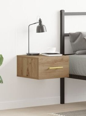 VidaXL Nachtkastje wandgemonteerd 35x35x20 cm artisanaal eiken