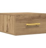 VidaXL Nachtkastje wandgemonteerd 35x35x20 cm artisanaal eiken