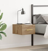 VidaXL Nachtkastje wandgemonteerd 35x35x20 cm artisanaal eiken