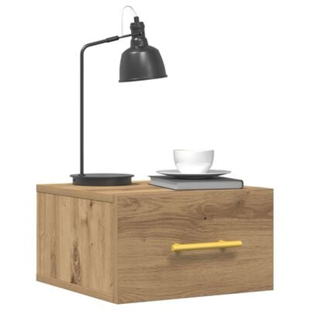 VidaXL Nachtkastje wandgemonteerd 35x35x20 cm artisanaal eiken