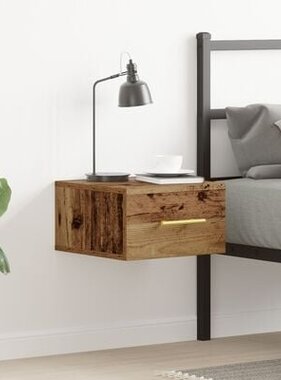 VidaXL Nachtkastje wandgemonteerd 35x35x20 cm oud houtkleurig