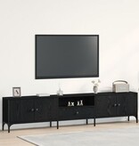 VidaXL Tv-meubel met lade 200x25x44 cm bewerkt hout zwart eikenkleurig