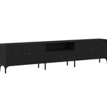 VidaXL Tv-meubel met lade 200x25x44 cm bewerkt hout zwart eikenkleurig