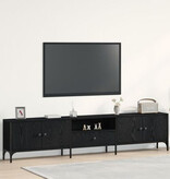 VidaXL Tv-meubel met lade 200x25x44 cm bewerkt hout zwart eikenkleurig