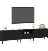 VidaXL Tv-meubel met lade 200x25x44 cm bewerkt hout zwart eikenkleurig