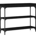 VidaXL Wandtafel 100x30x80 cm bewerkt hout en staal zwart eikenkleurig