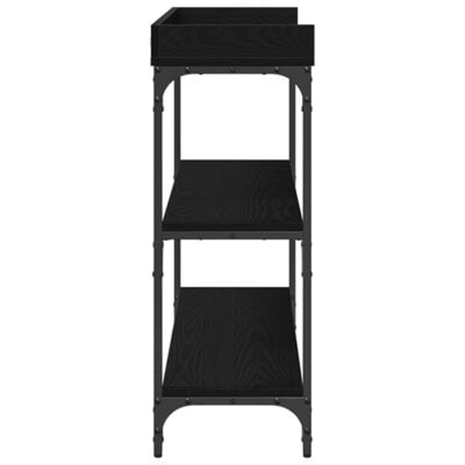 VidaXL Wandtafel 100x30x80 cm bewerkt hout en staal zwart eikenkleurig