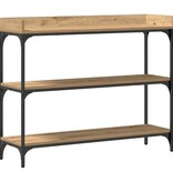 VidaXL Wandtafel 100x30x80 cm bewerkt hout en staal artisanaal eiken