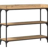 VidaXL Wandtafel 100x30x80 cm bewerkt hout en staal artisanaal eiken