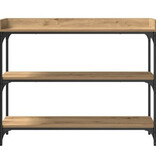 VidaXL Wandtafel 100x30x80 cm bewerkt hout en staal artisanaal eiken