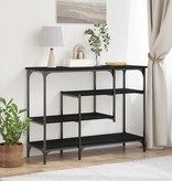 VidaXL Wandtafel 100x35x75 cm bewerkt hout en staal zwart eikenkleurig