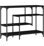 VidaXL Wandtafel 100x35x75 cm bewerkt hout en staal zwart eikenkleurig